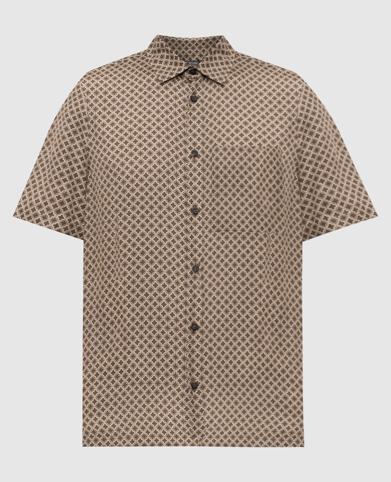 Chemise marron à imprimé emblème