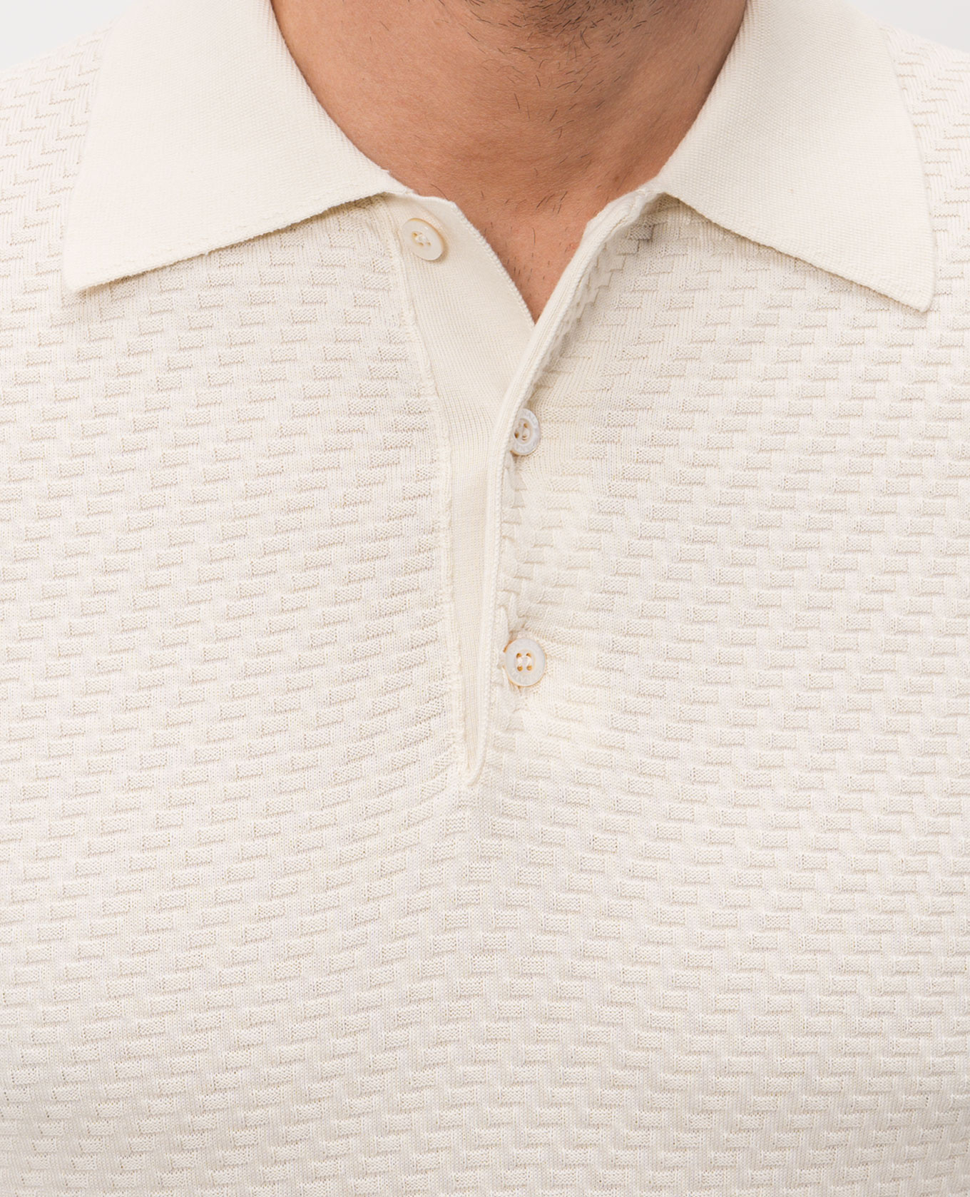 

Beige cotton polo shirt with a pattern Canali