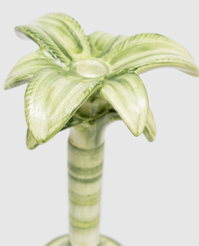 Les Ottomans Decorative green ceramic candle holder in the shape of a palm tree MAR05
