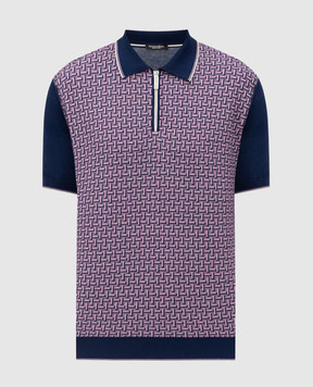 Stefano Ricci Polo with patterned silk K414016P31F26167