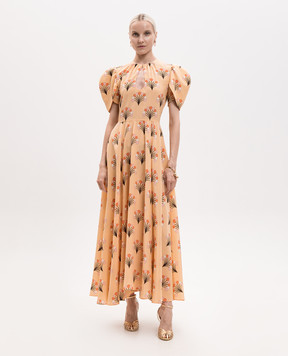 La DoubleJ Yellow Petal silk dress DRE1032CRE001FLO05