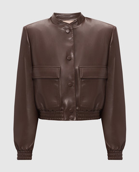 Twinset Brown jacket with textured logo 262TP2052