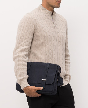 Orciani Jones blue nubuck bag P00758NAB