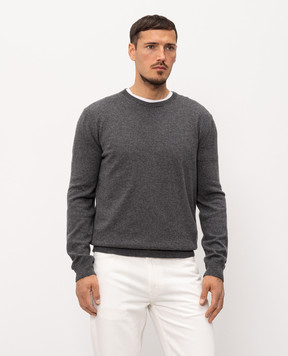 Valentino Grey cashmere jumper with embroidered emblem 9V3KC37KBCG