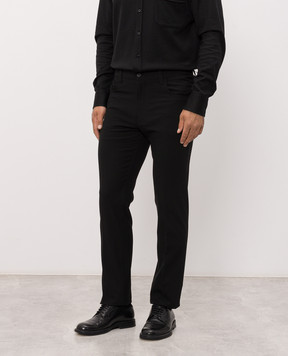 Stefano Ricci Black pants with logo patch MFT63B0091TR172P