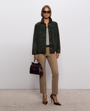 Max Mara ABISSO green suede jacket SMMABISSO