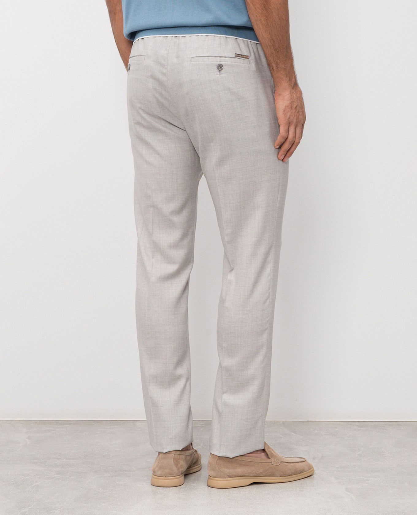 Gray wool and silk pants Stefano Ricci 4