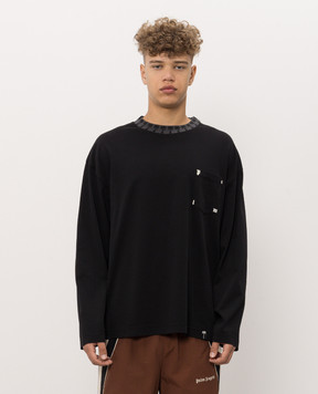Palm Angels Black long sleeve with branded print PAMAB002JR001