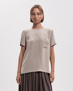 Max Mara Beige PAGANO silk blouse MXMPAGANO
