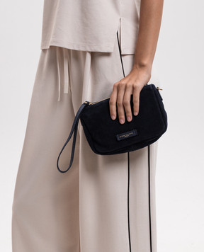 Gianni Chiarini Nora blue suede crossbody bag BS10224CMPL