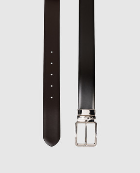 Canali Leather reversible belt with logo KA0052850C