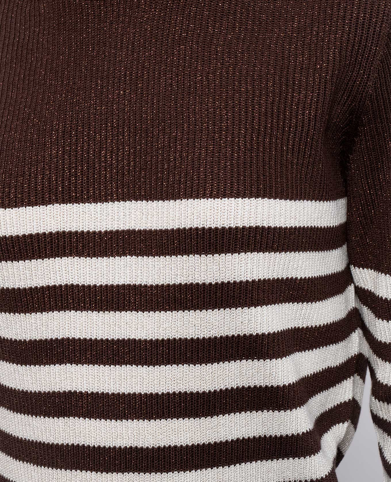 Brown striped jumper with lurex Brunello Cucinelli 5