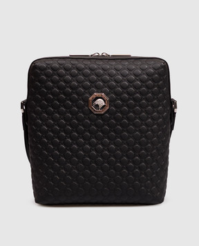 Stefano Ricci Black leather bag with textured emblem ND156TPMR1MR
