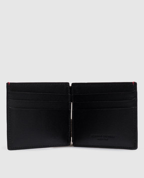Brunello Cucinelli Black wallet with embossed logo bill clip MWRLBU440