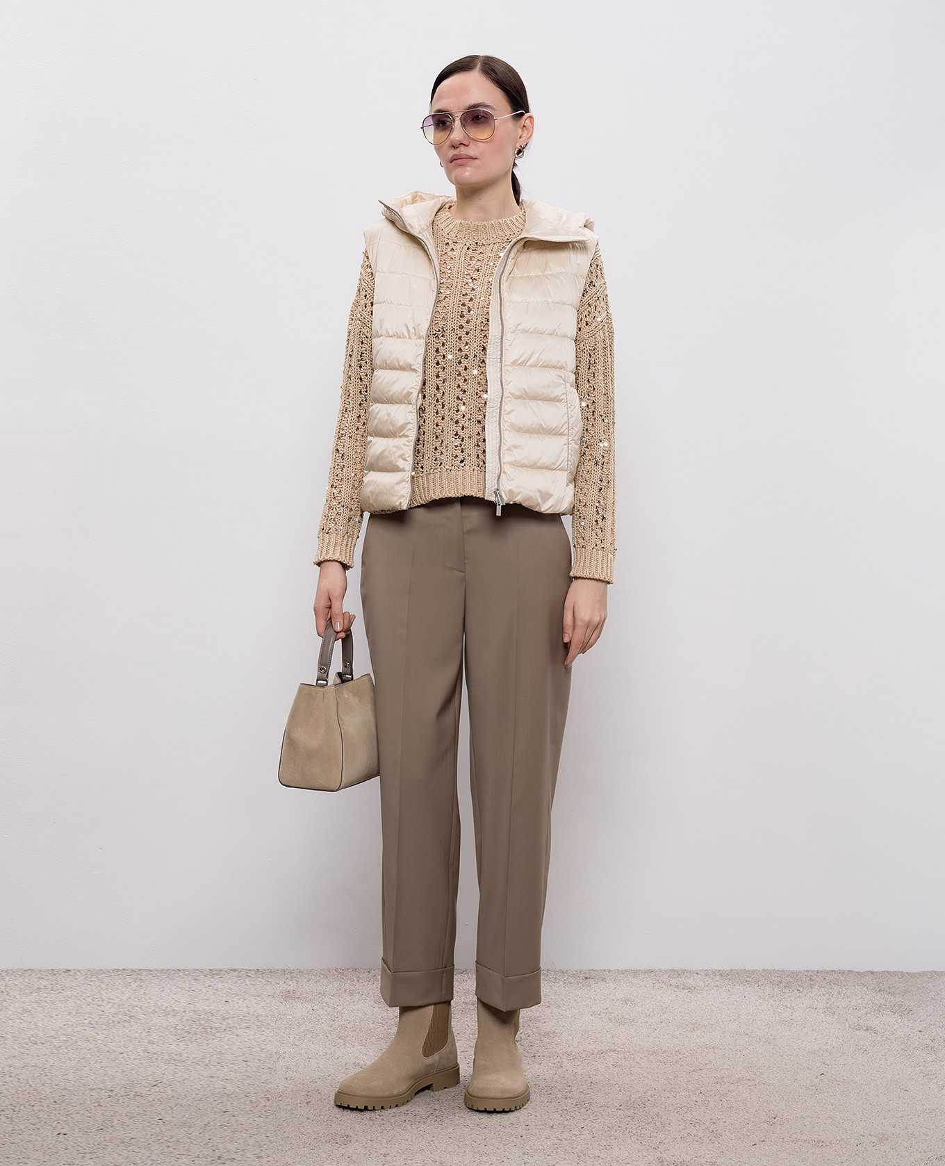Beige sweater with sequins Peserico 2