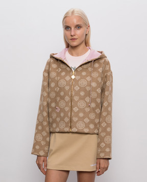 Casablanca Brown wool sports jacket with emblem pattern WPF26JK50601