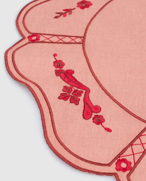 Los Encajeros Pink table mat with embroidery PLACEMATORIENTE