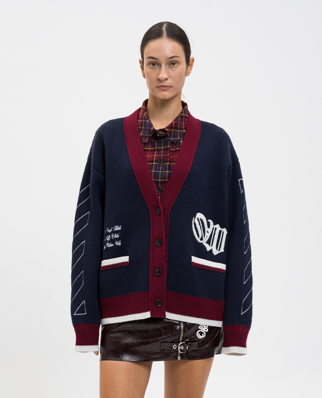 Blue wool cardigan with logo Off-White 3