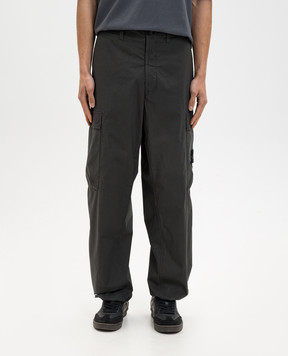 Stone Island Grey cargo pants with logo patch L1S153100043S0003