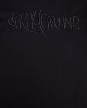 Sprayground Children's black T-shirt with embroidered logo SPY1459BLK