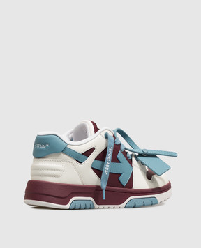 Off-White Out Of Office Children's Burgundy Leather Sneakers OF06415210
