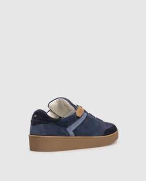 Canali Blue suede sneakers with logo RB01269491214
