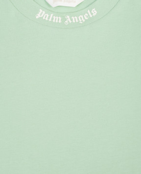Palm Angels Children's green T-shirt with logo print PBAA002S26JER001