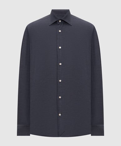 Blue patterned shirt
