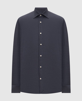 Enrico Mandelli Blue patterned shirt 0SPORT5885