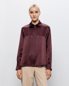 Peserico Burgundy blouse with monil chain S0645504276