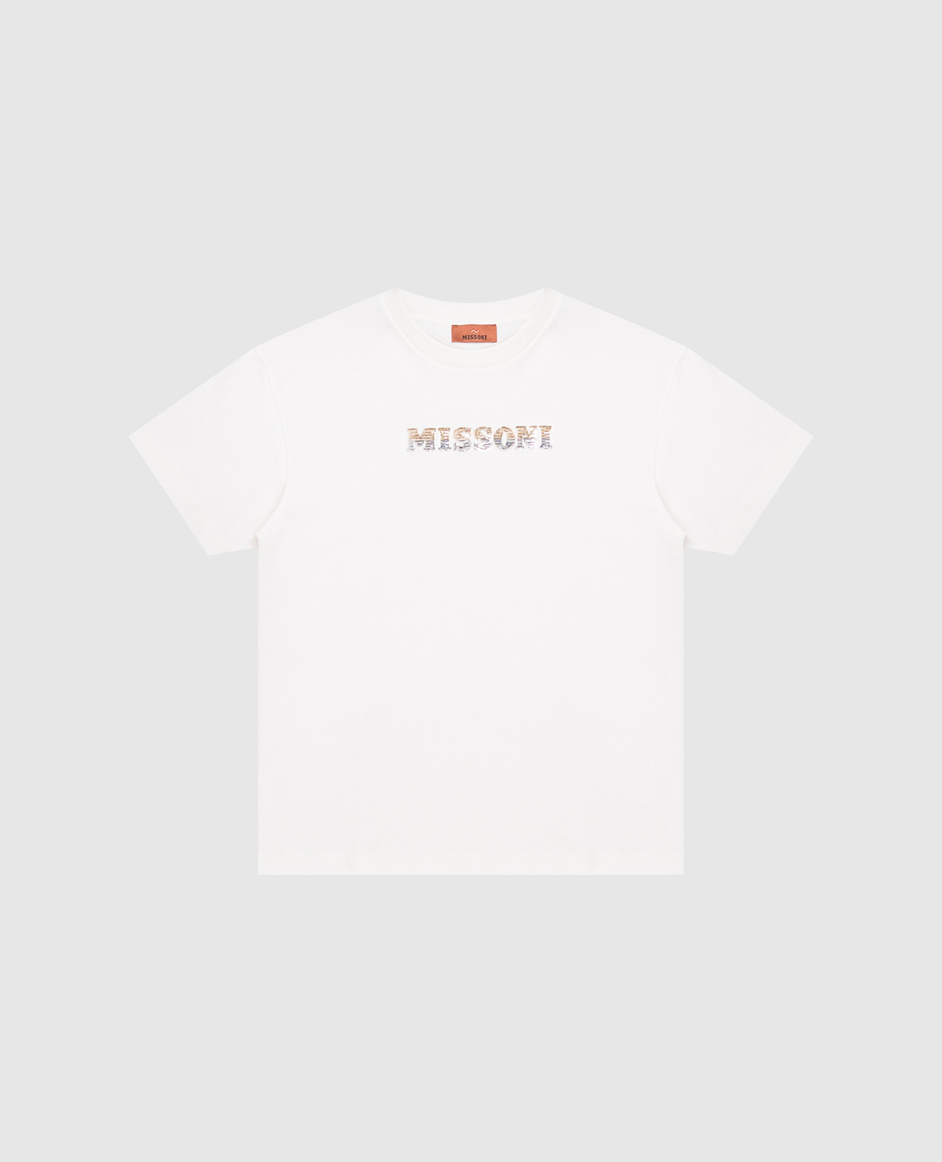 Children's ivory T-shirt with logo Missoni