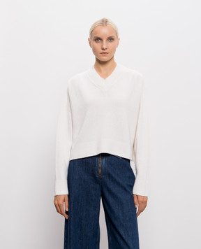 Twinset Ivory sweater with fringe 262TT3211