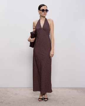 Faithfull Brown Rosa dress with open back FF4572PCP