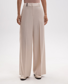 Peserico Beige wool pants with lurex A0404003359