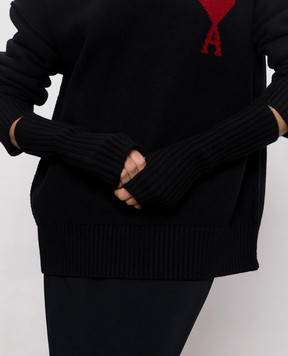 Yves Salomon Black cashmere mittens 25WAA510XXMACA