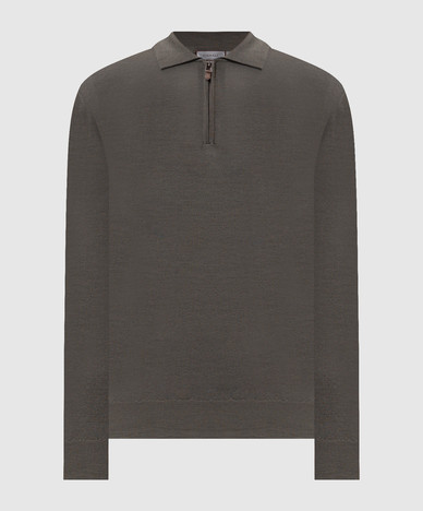 Green wool polo shirt