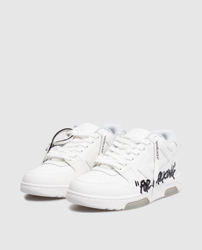 Off-White Out Of Office "For Walking" black leather sneakers M189C9L01A