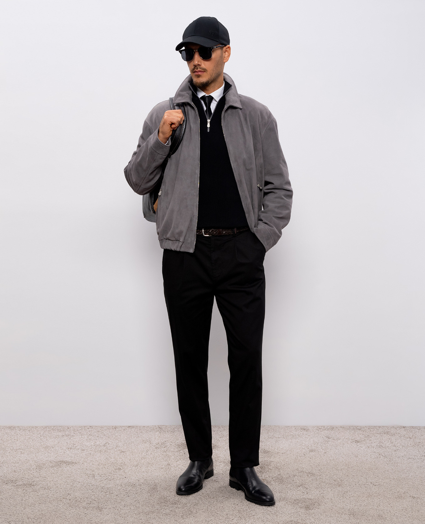 

Gray suede jacket Brunello Cucinelli, Grey