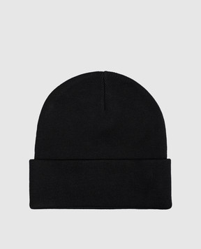 Palm Angels Black hat with logo patch PAMLC003KN008