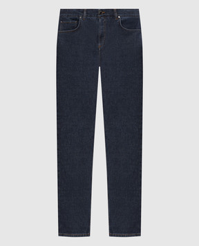 ISAIA Blue jeans with logo patch PND002DJ140