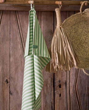 Pip Studio Set of green Stripes serving napkins with logo 51067041