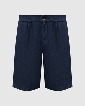 Brunello Cucinelli Blue linen shorts M243DU0065