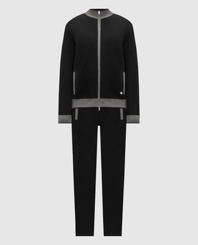 Bertolo Cashmere Black tracksuit with emblem 9020870019659020880019
