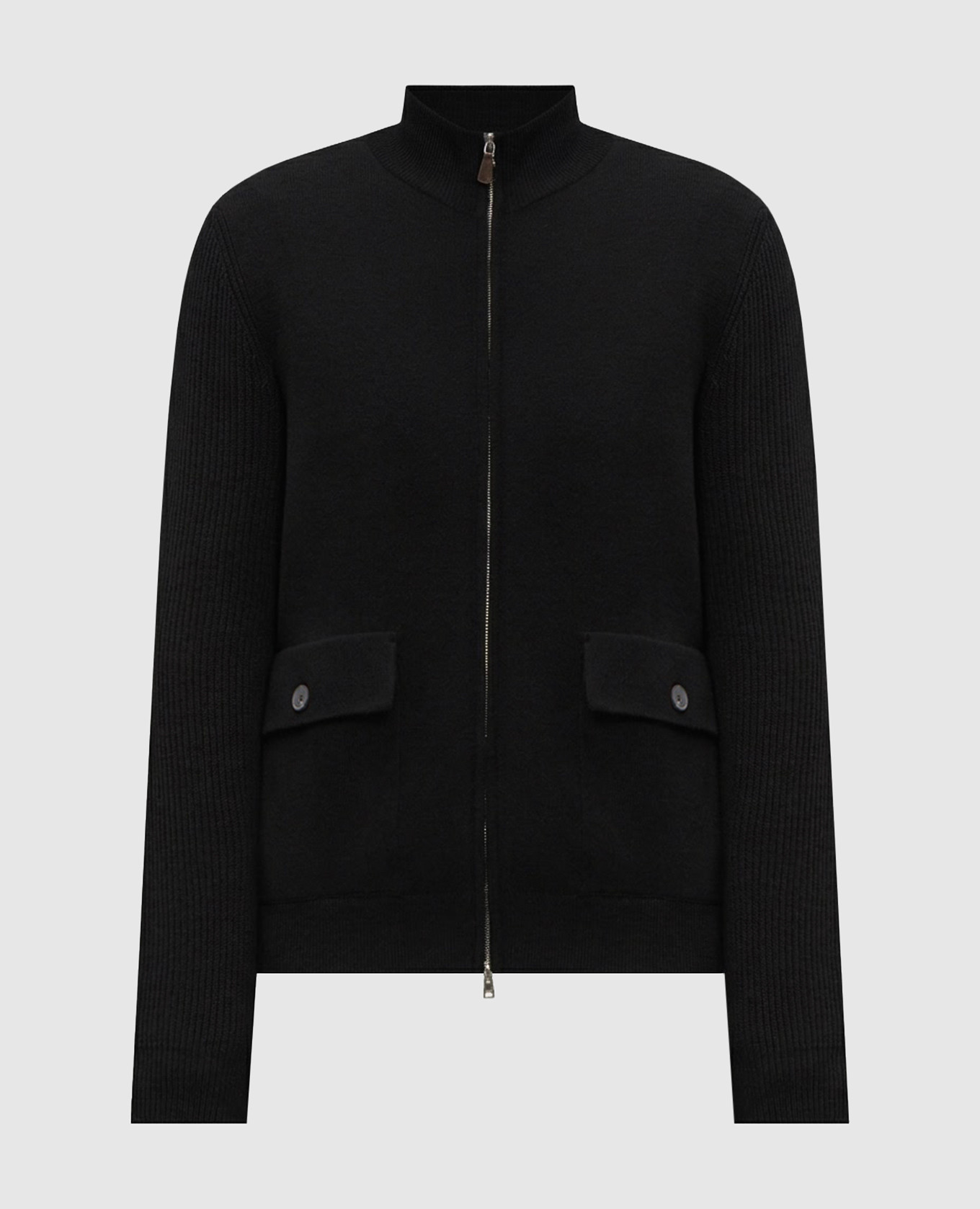 Black cardigan with wool and cashmere