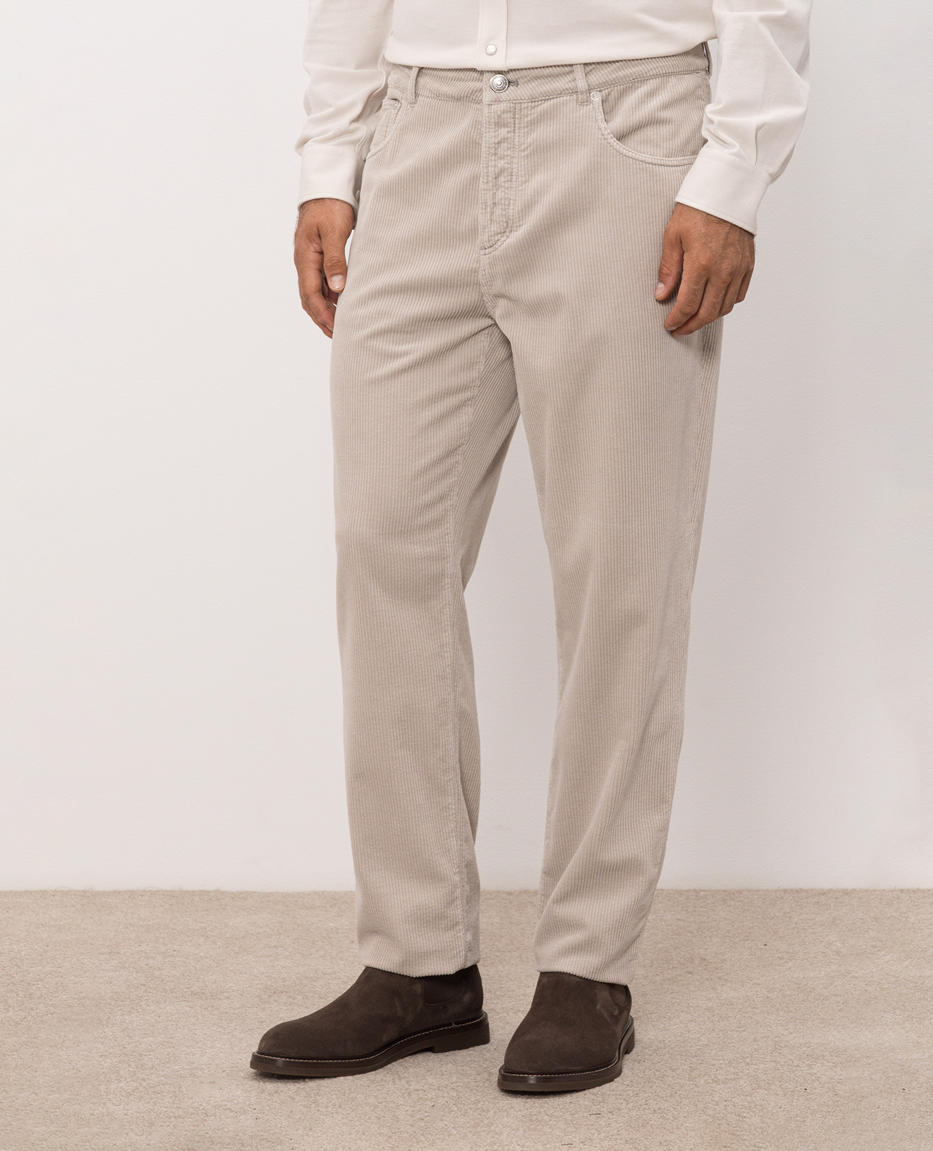 Beige corduroy pants Brunello Cucinelli 3