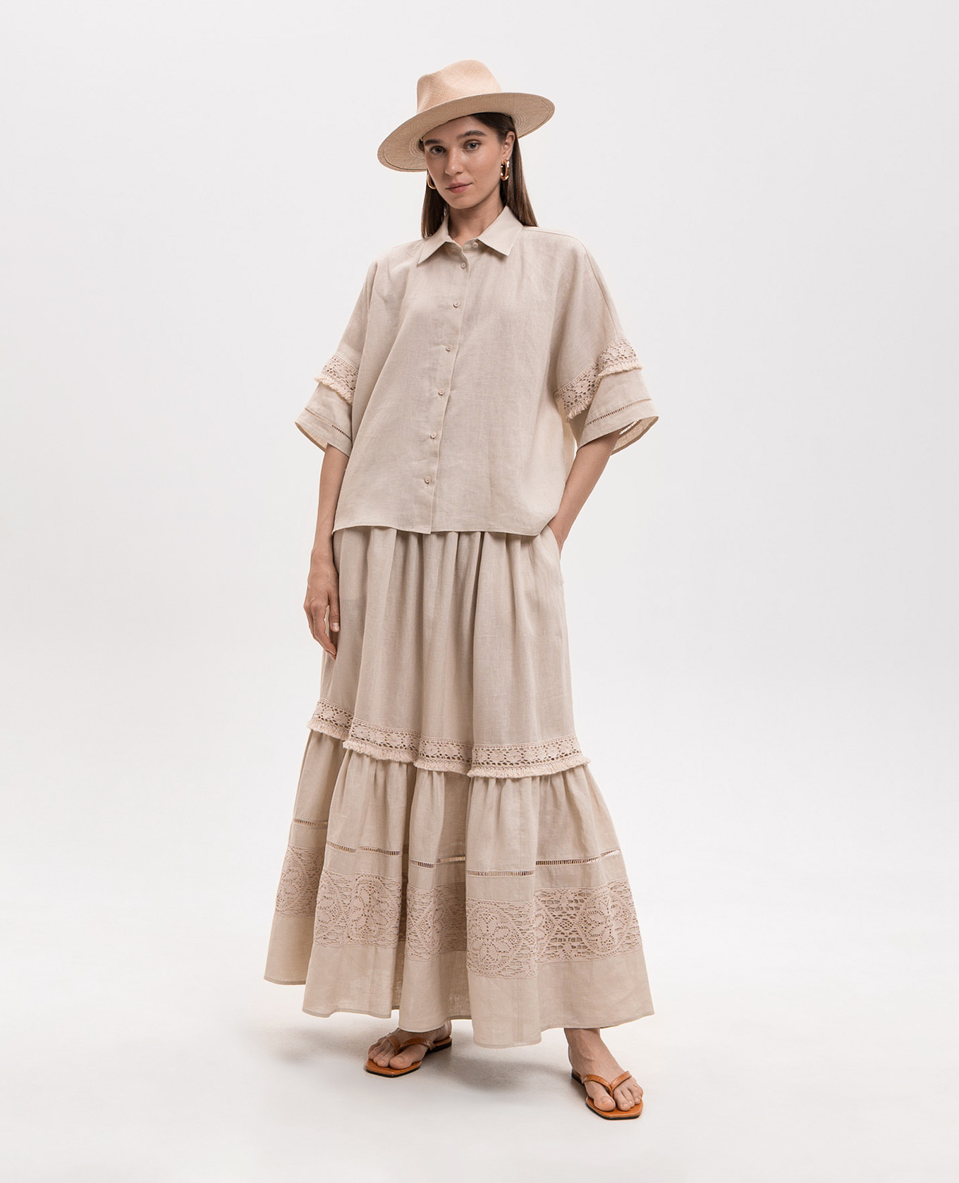 Beige WKIPALA linen shirt Max Mara Weekend 2