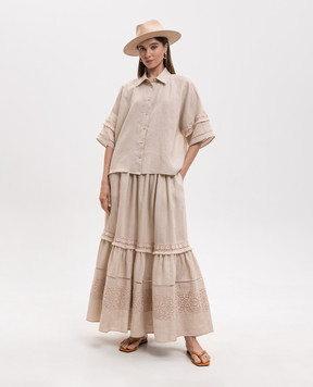 Max Mara Weekend Beige linen skirt WKIPALLORE WKIPALLORE
