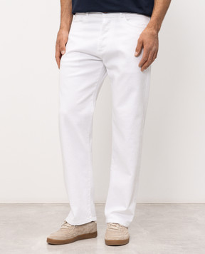 Officina 36 White jeans with logo patch 0243800000