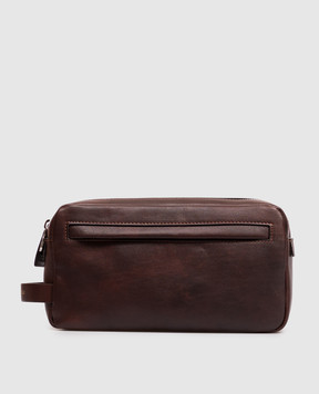 Brunello Cucinelli Brown leather vanity case MWCIBU334
