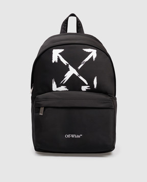 Off-White Children's black backpack with Arrow logo print OBNB001S26FAB001